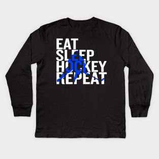 Eat Sleep Hockey Repeat Kids Long Sleeve T-Shirt